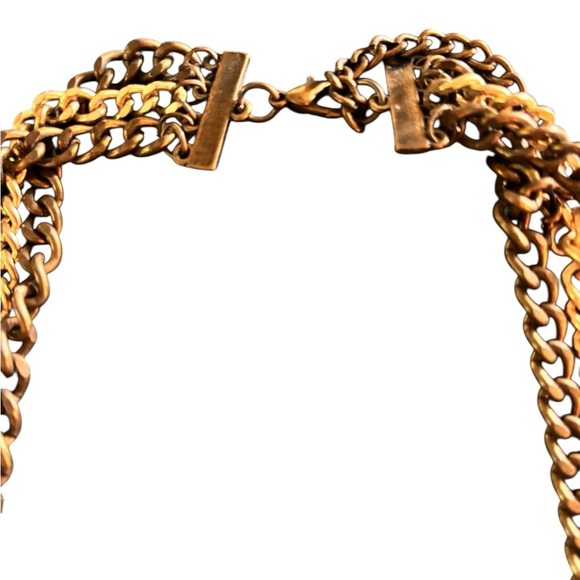 VTG 80’s Faux Jade Costume Layered Twisted Chain Beaded Necklace 20” Choker - Picture 6 of 7